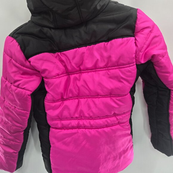 Rothschild Girl's Pink Black Puffer Chevron Winter Jacket Size Medium 10/12 - Picture 4 of 14